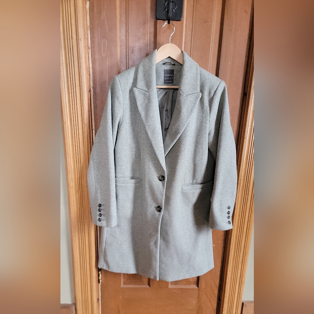 Primark Long PeaCoat Light green Size 8 women's
